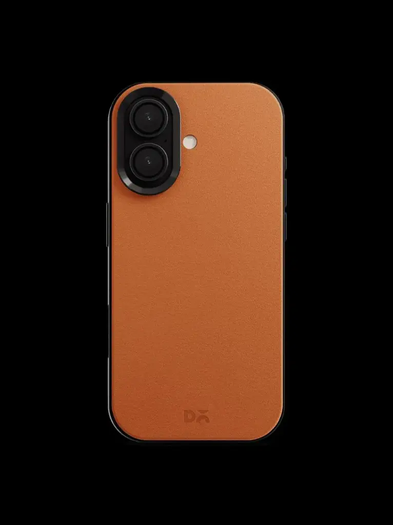 Tan-Grey Leatherite MagSafe Phone Case Cover for iPhone 17