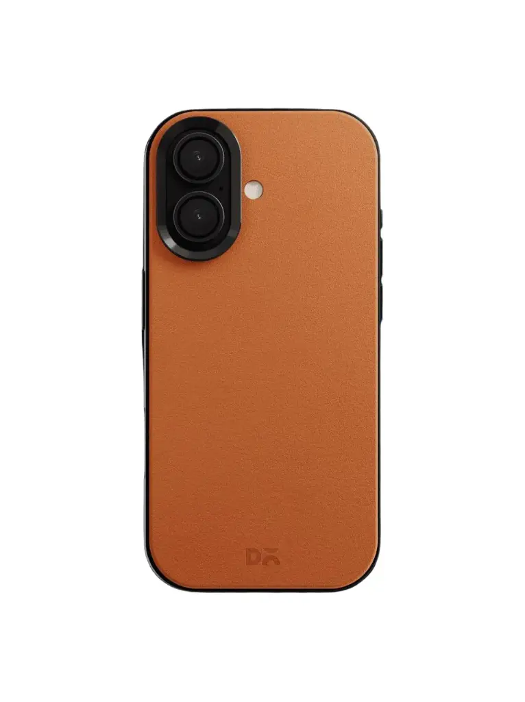 Tan-Grey Leatherite Phone Case Cover for iPhone 17