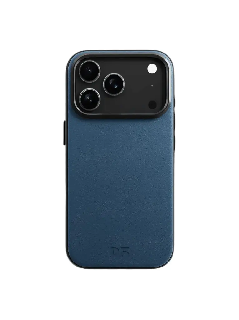 Navy Blue-Grey Leatherite Phone Case Cover for iPhone 17 Pro Max